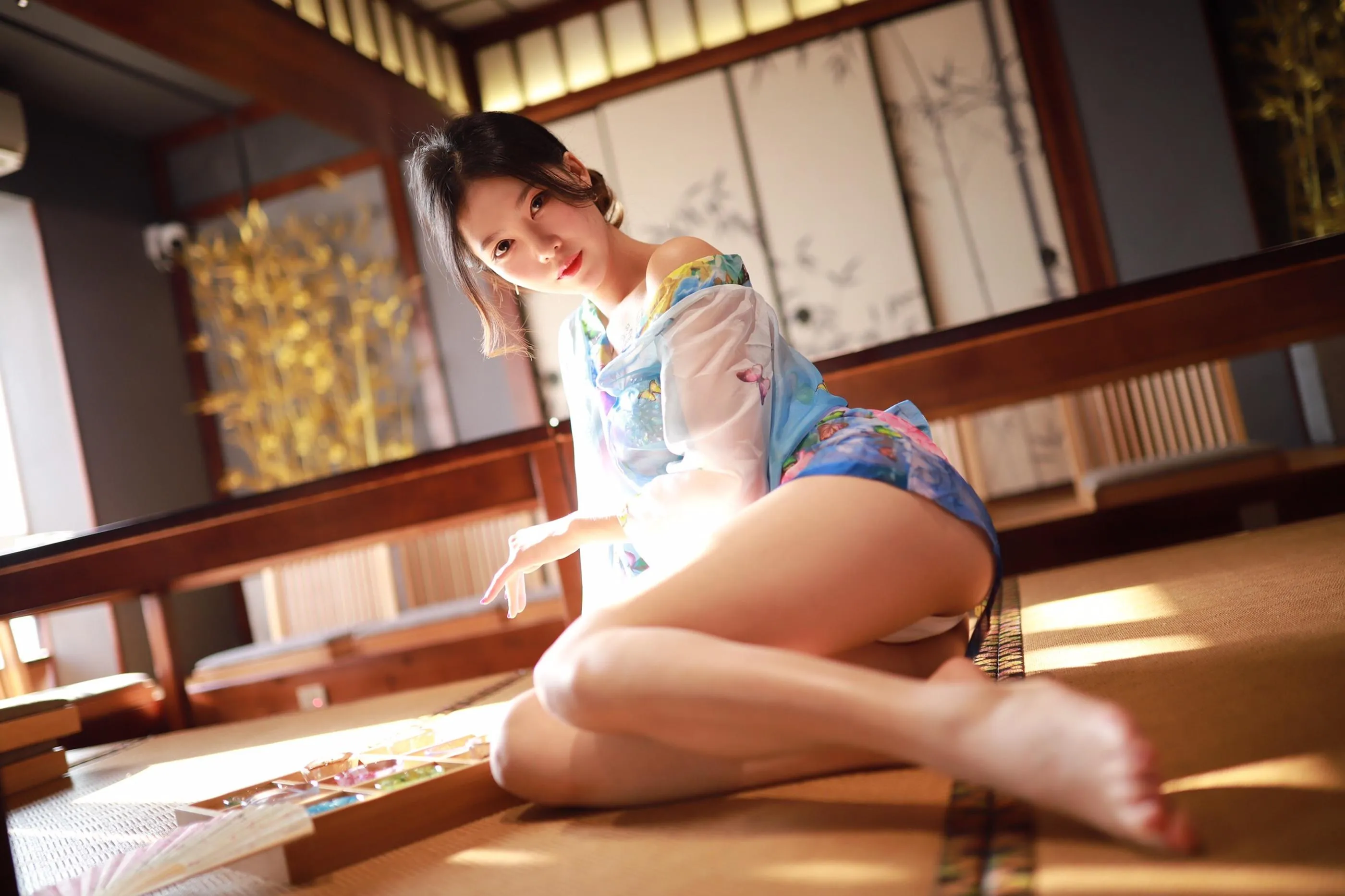 抖娘-利世 – NO.12 水蓝和服 [30P]插图8